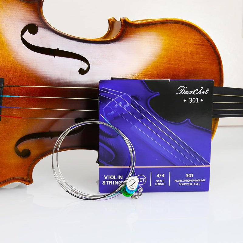 Danchet Violin Strings 4/4 Full Set Beginners Level, Ball End, Nickel Chromium Wound 301.… - Image 4